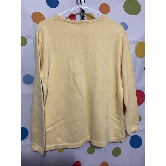 Eddie Bauer 100% Cotton Sweater Crewneck Size Small 🍋🌼 - Picture 4 of 12